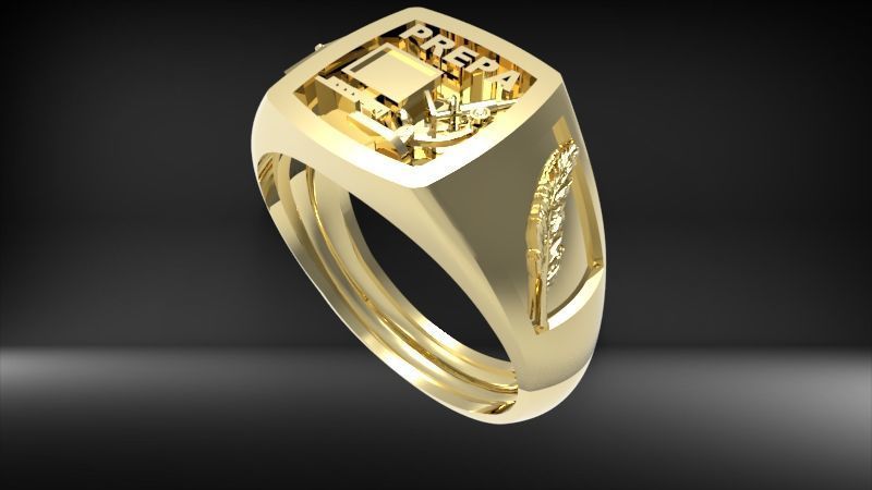 Anillo Graduacion Preparatoria 3D print model_19