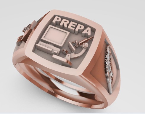Anillo Graduacion Preparatoria 3D print model_30
