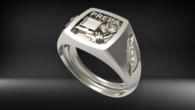 Anillo Graduacion Preparatoria 3D print model_24