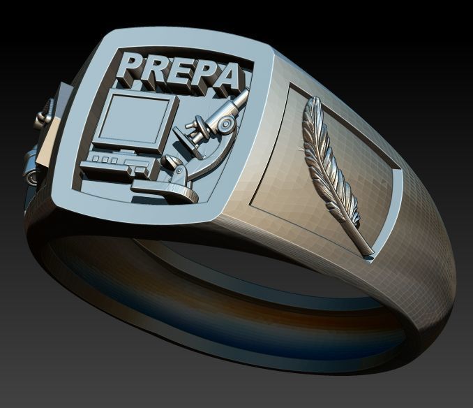 Anillo Graduacion Preparatoria 3D print model_7