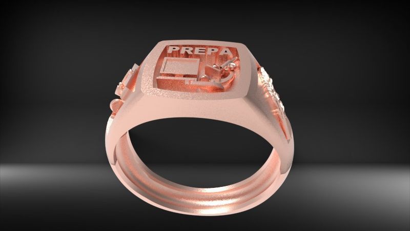 Anillo Graduacion Preparatoria 3D print model_14