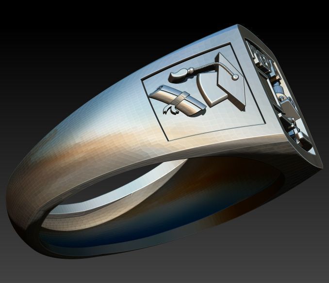 Anillo Graduacion Preparatoria 3D print model_2