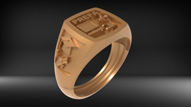 Anillo Graduacion Preparatoria 3D print model_11
