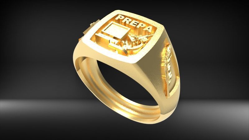 Anillo Graduacion Preparatoria 3D print model_9