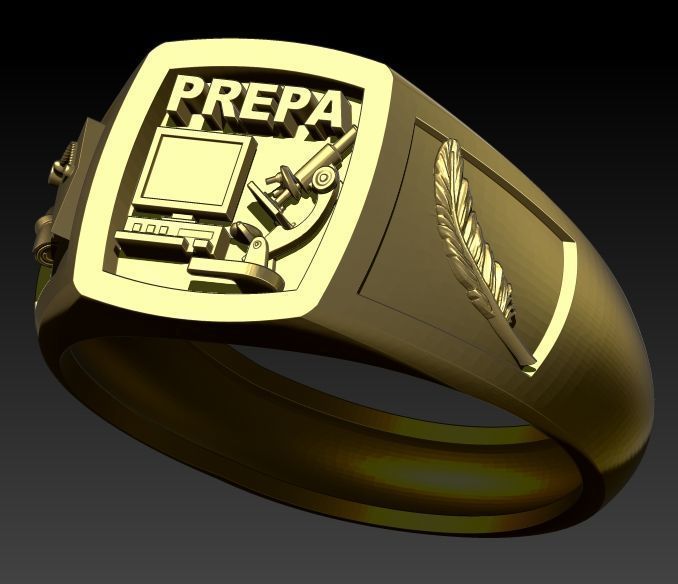 Anillo Graduacion Preparatoria 3D print model_1
