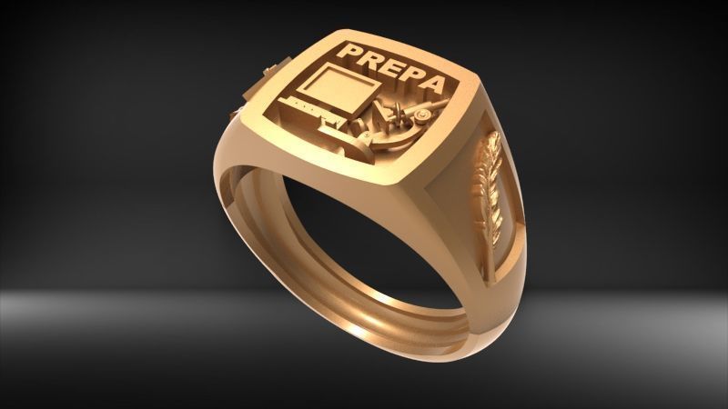 Anillo Graduacion Preparatoria 3D print model_10