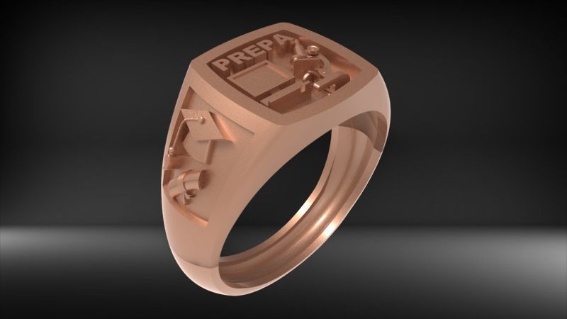 Anillo Graduacion Preparatoria 3D print model_12