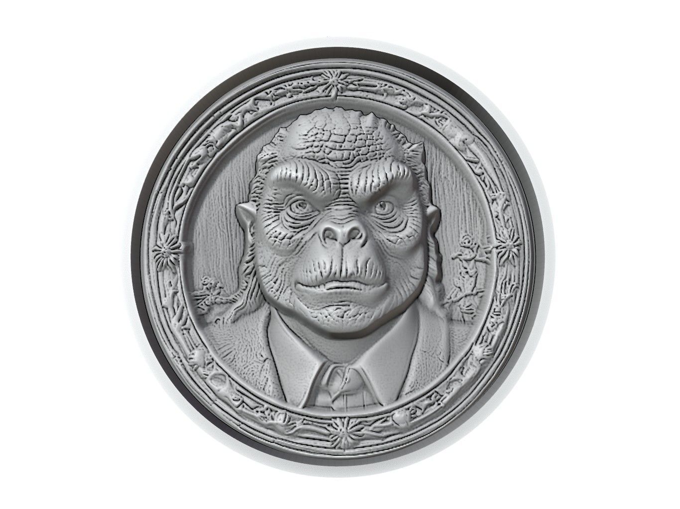 Godzilla Medallion 3D print model_2