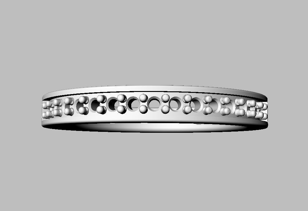 Classic Half Diamond Wedding Band 3D print model_9