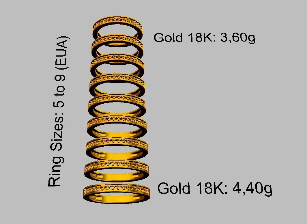 Classic Half Diamond Wedding Band 3D print model_4