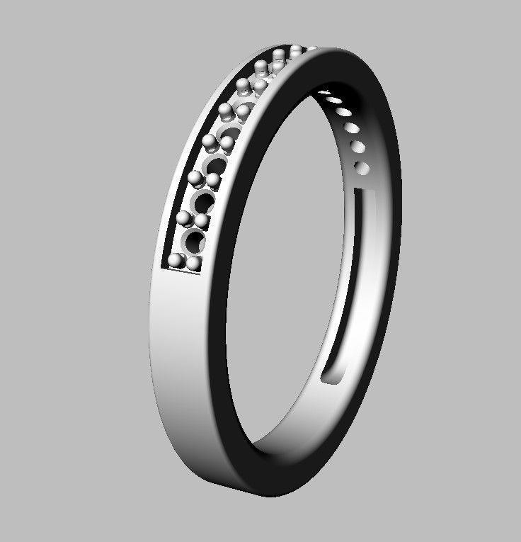 Classic Half Diamond Wedding Band 3D print model_8