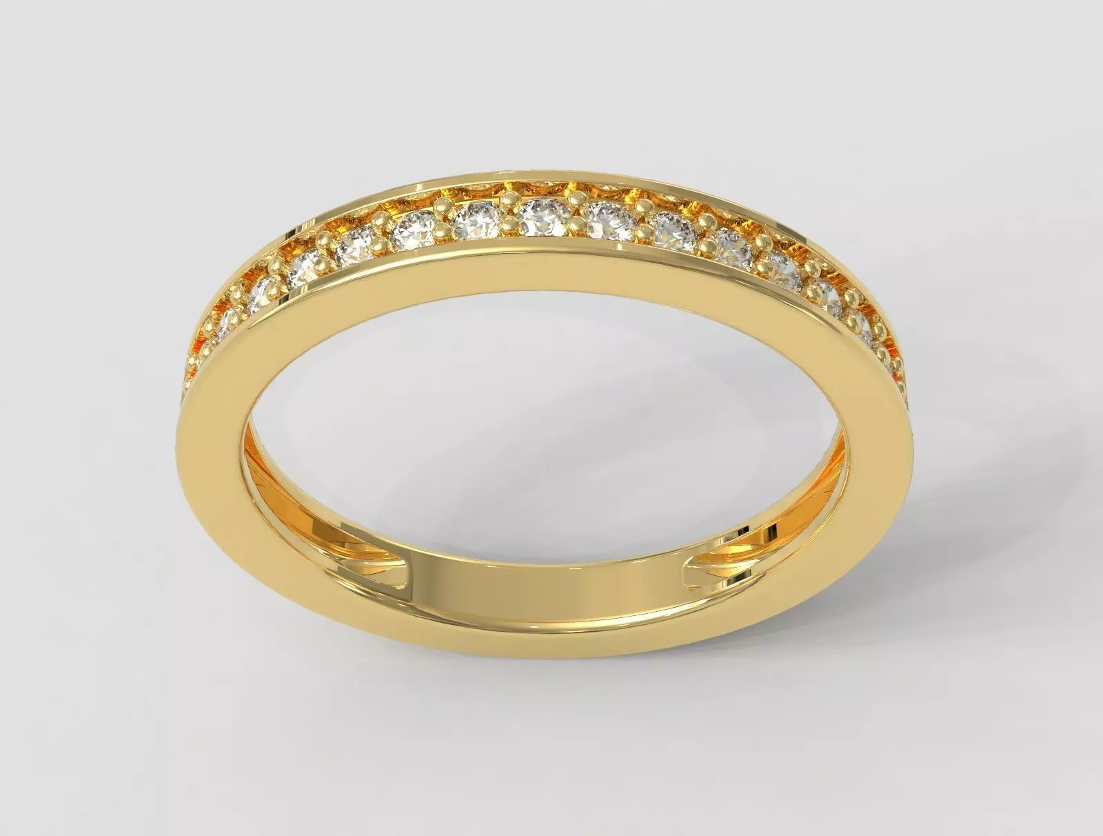 Classic Half Diamond Wedding Band 3D print model_0