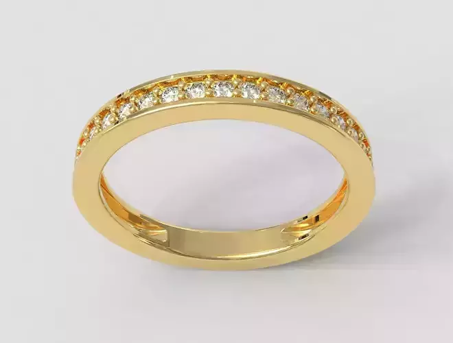 Classic Half Diamond Wedding Band