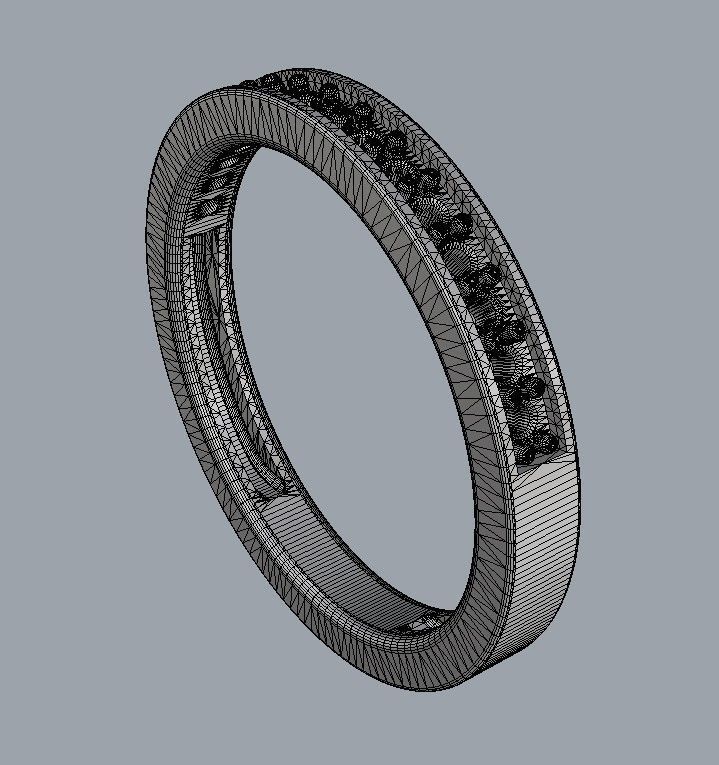 Classic Half Diamond Wedding Band 3D print model_15