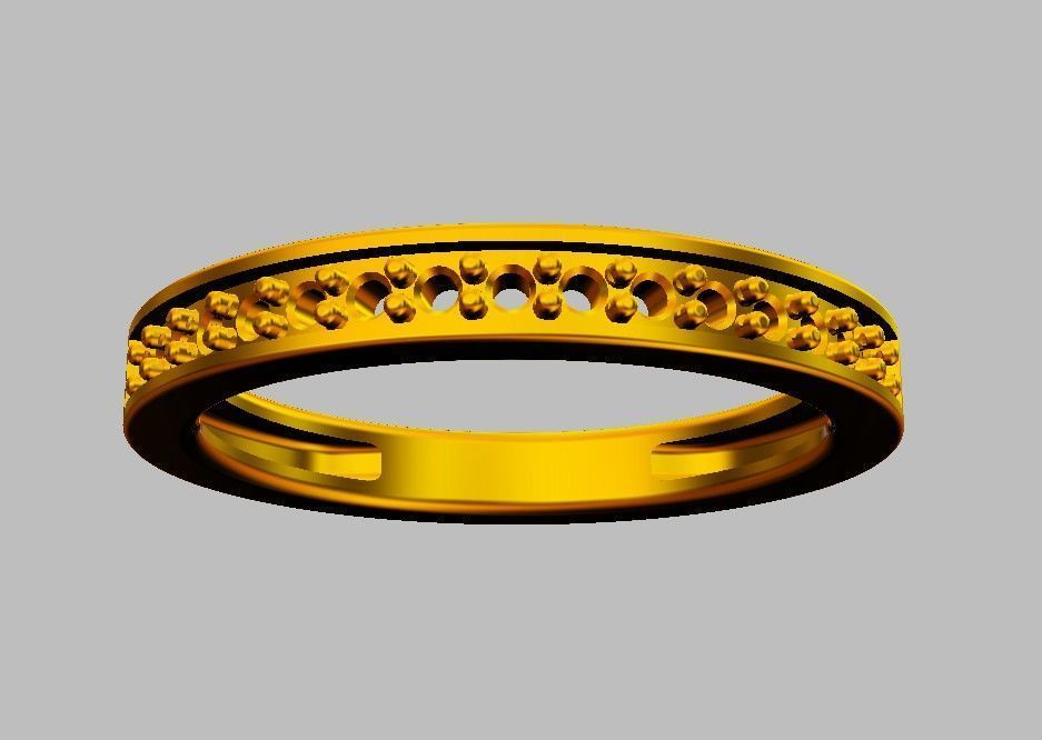 Classic Half Diamond Wedding Band 3D print model_16