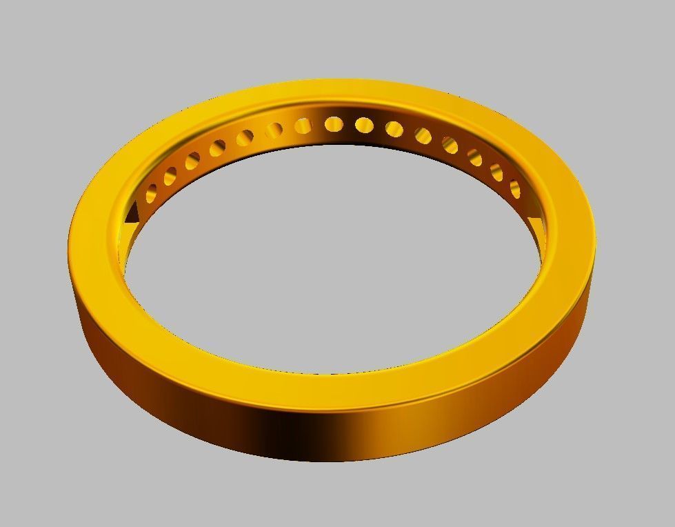 Classic Half Diamond Wedding Band 3D print model_20