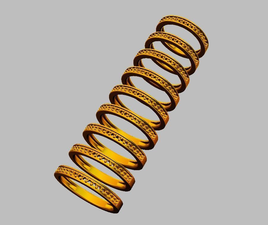 Classic Half Diamond Wedding Band 3D print model_5