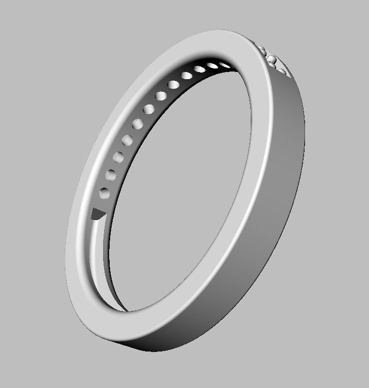 Classic Half Diamond Wedding Band 3D print model_10