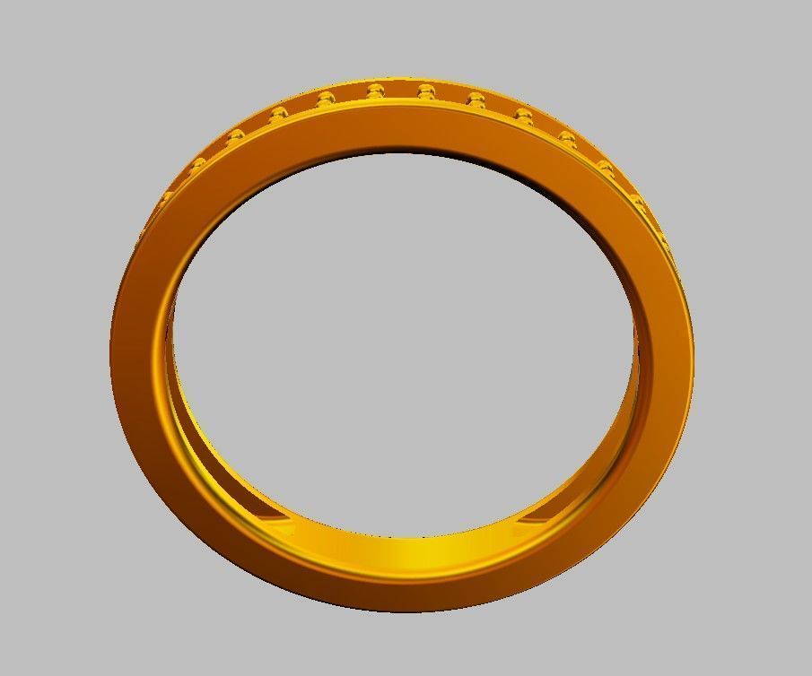 Classic Half Diamond Wedding Band 3D print model_19
