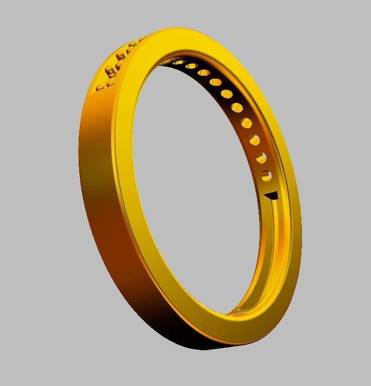 Classic Half Diamond Wedding Band 3D print model_18