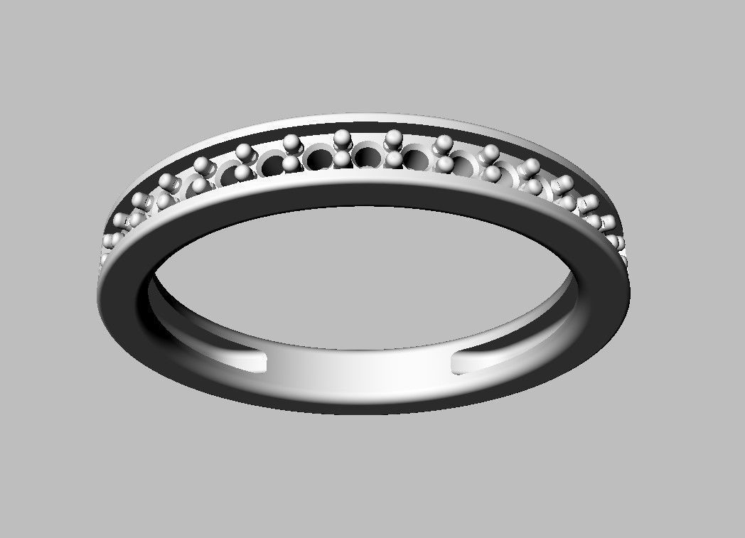 Classic Half Diamond Wedding Band 3D print model_6
