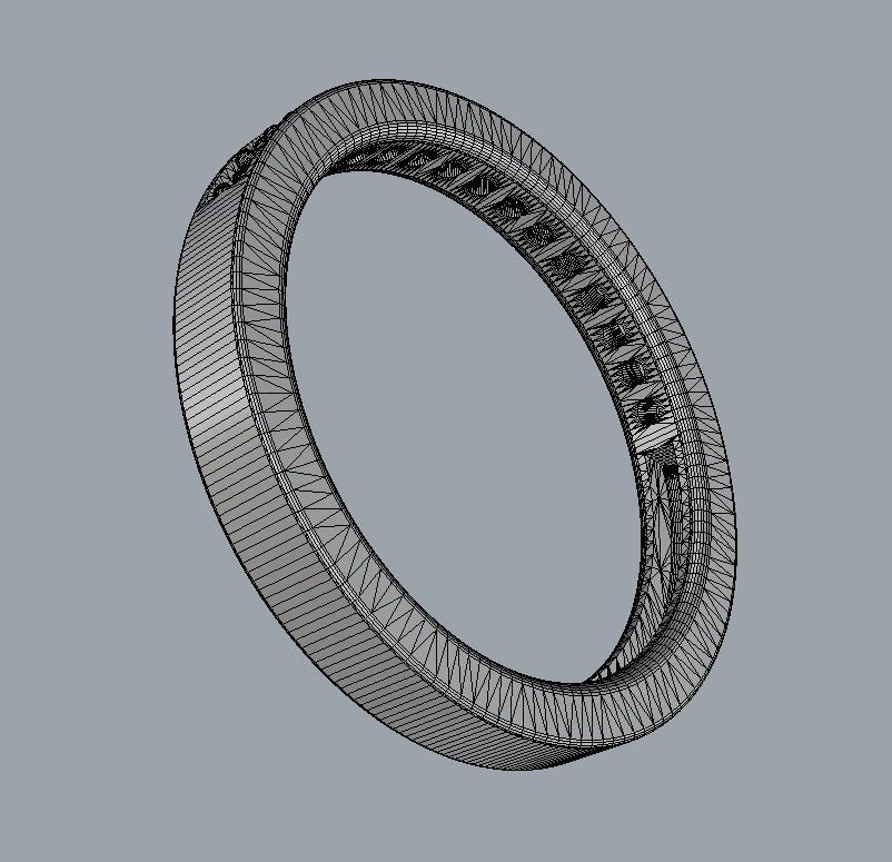 Classic Half Diamond Wedding Band 3D print model_13