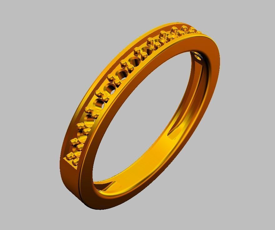 Classic Half Diamond Wedding Band 3D print model_17