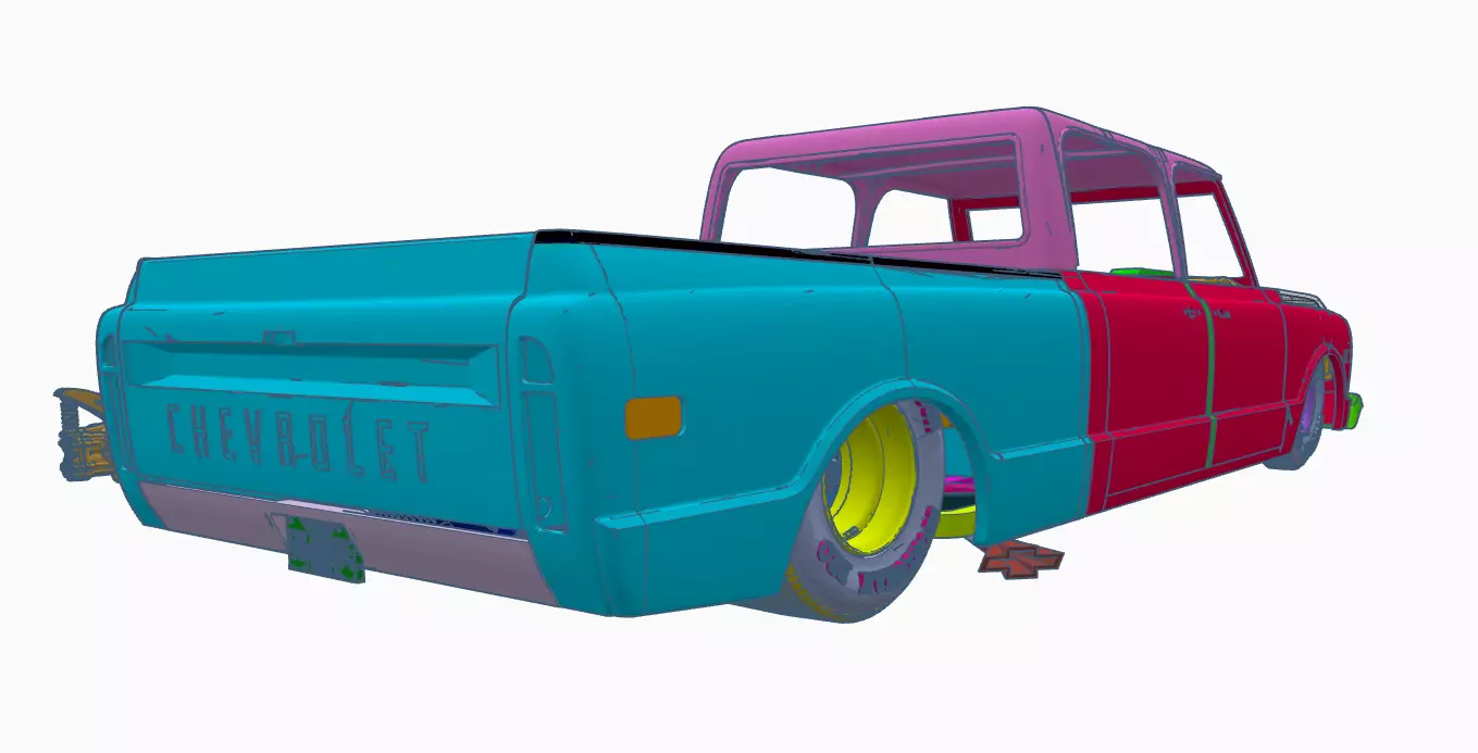 1-25th scale 69 Pro Street Chevy C10 Free 3D print model