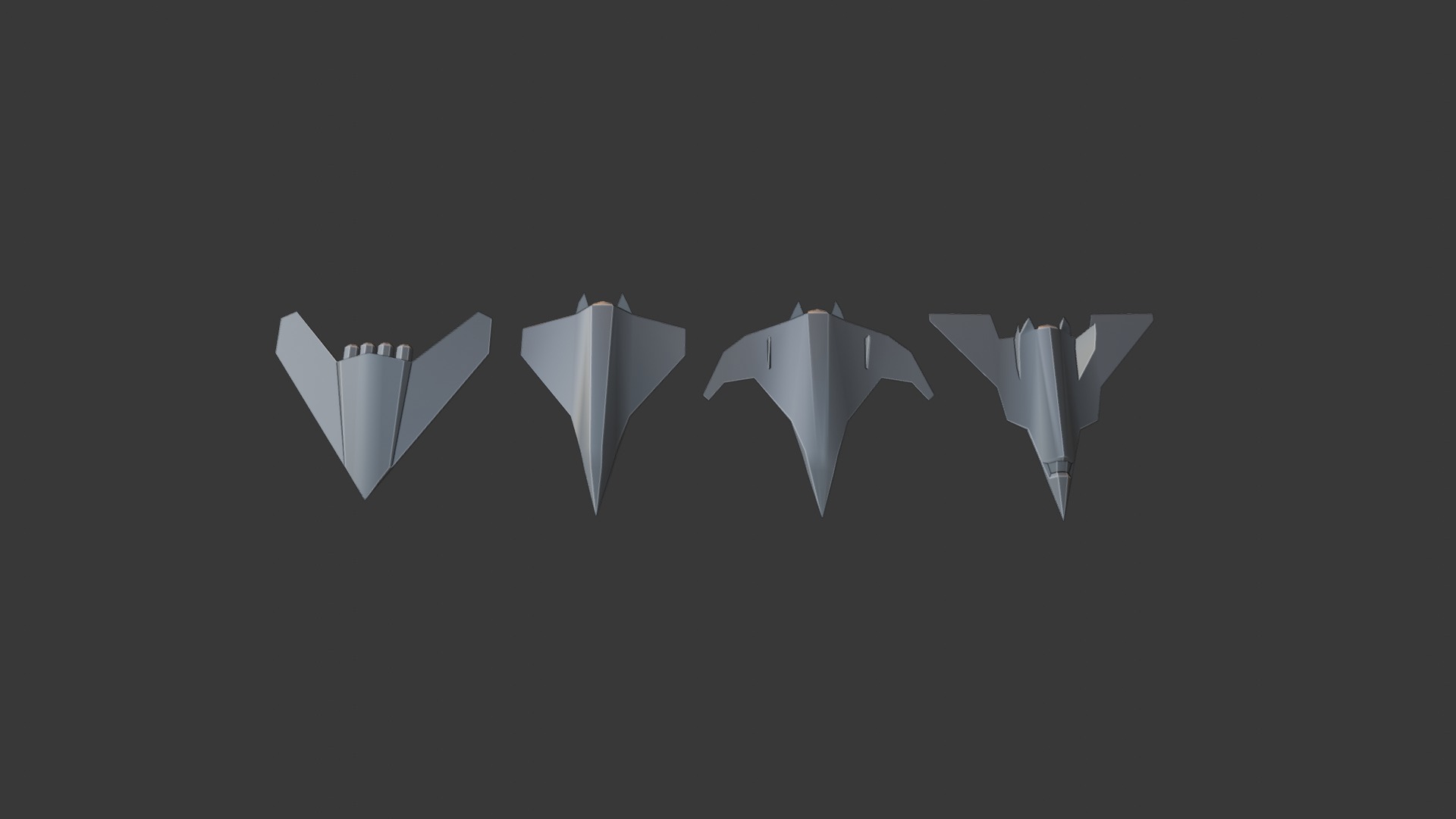 PACK OF 4 MILITARY FIGHTER PLANES Low-poly 3D model_5