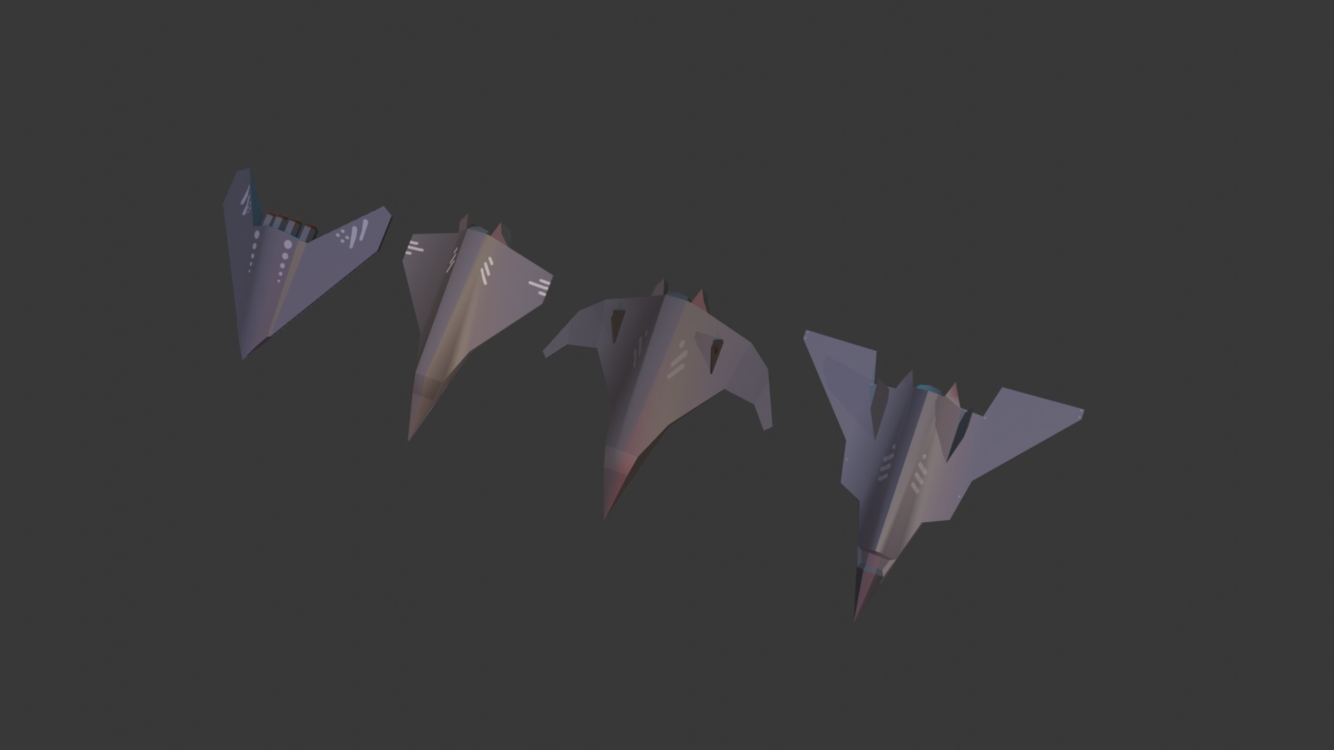 PACK OF 4 MILITARY FIGHTER PLANES Low-poly 3D model_10