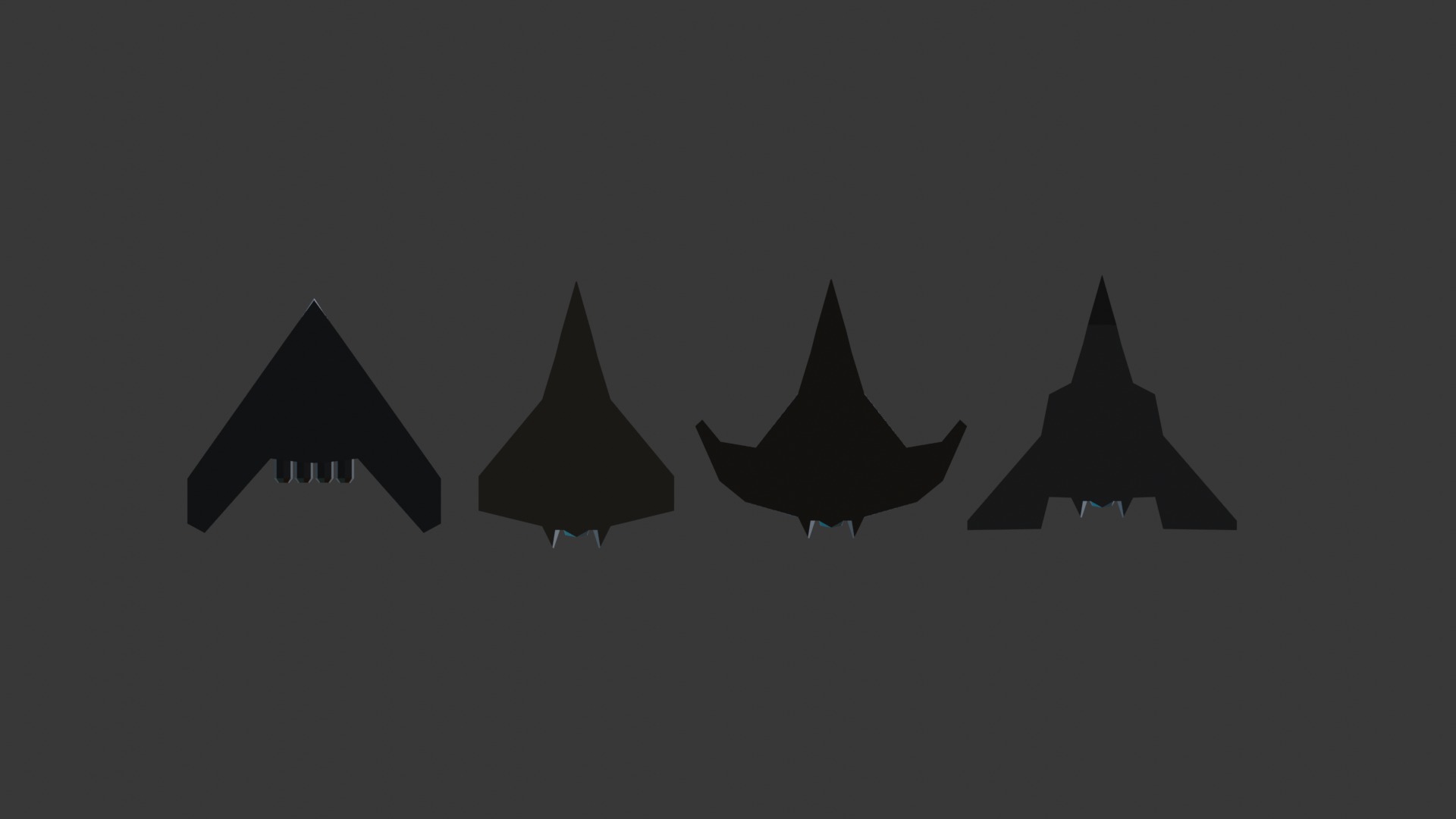 PACK OF 4 MILITARY FIGHTER PLANES Low-poly 3D model_2