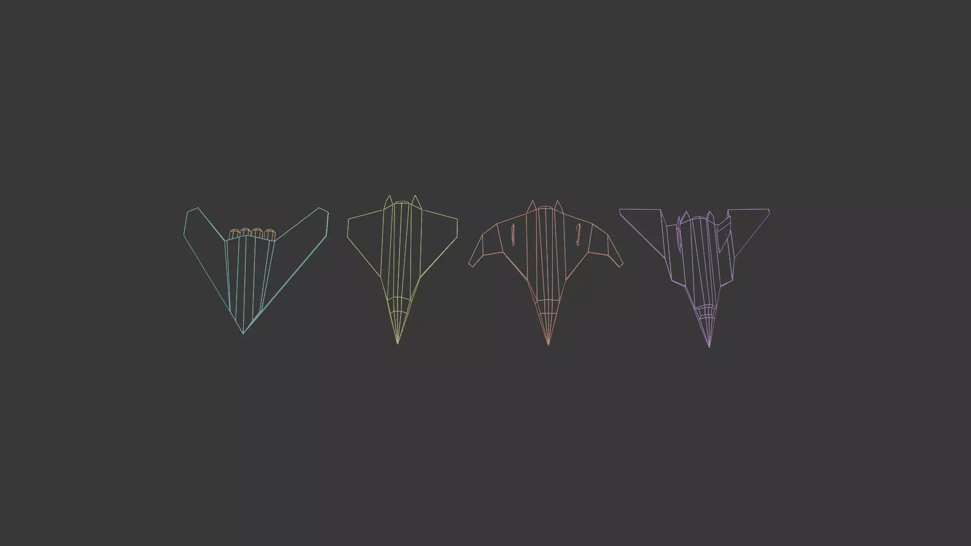 PACK OF 4 MILITARY FIGHTER PLANES Low-poly 3D model_0