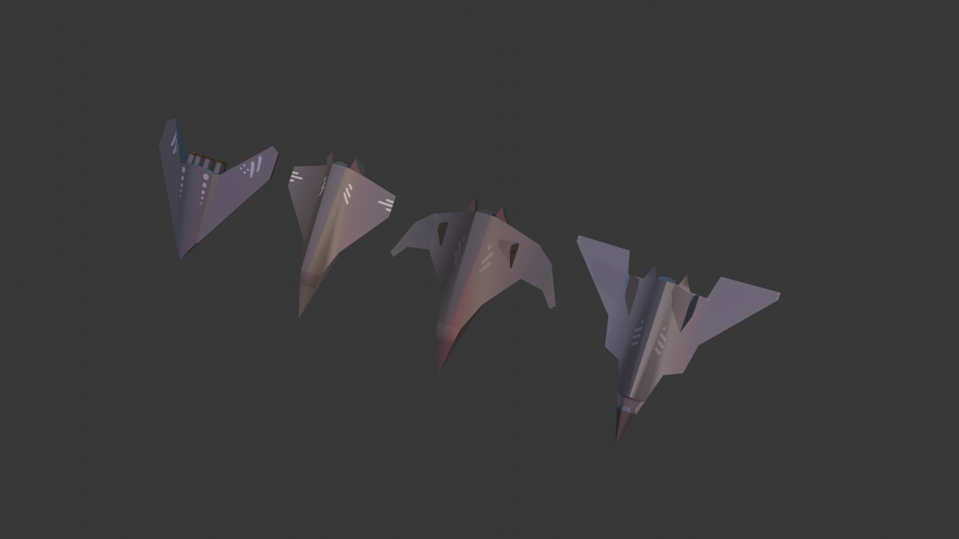 PACK OF 4 MILITARY FIGHTER PLANES Low-poly 3D model_22