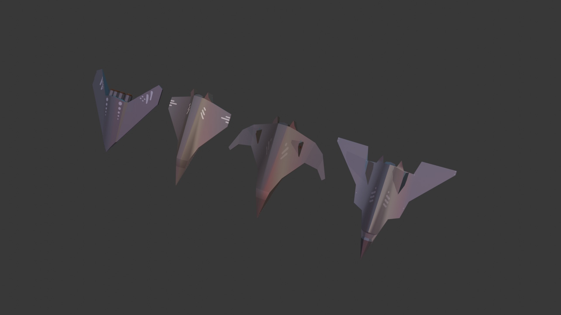PACK OF 4 MILITARY FIGHTER PLANES Low-poly 3D model_18