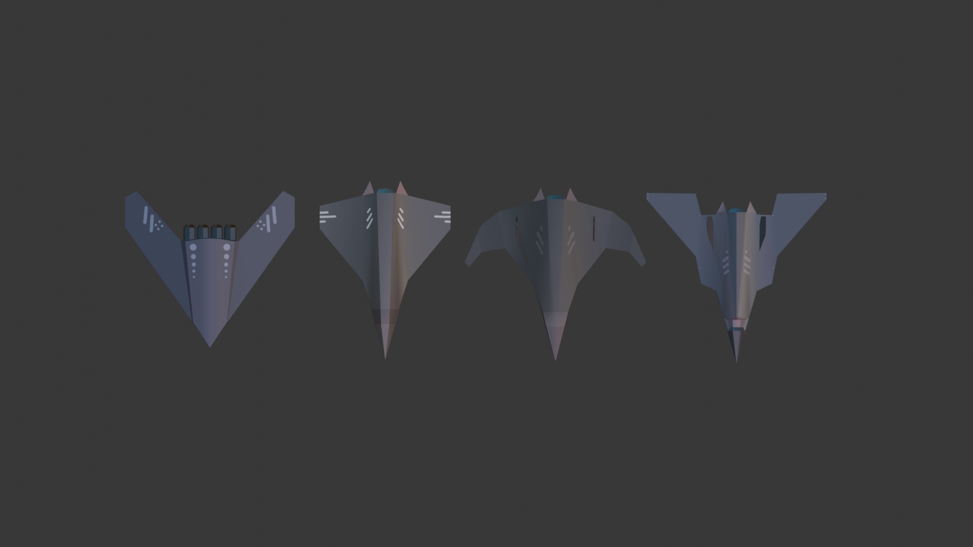 PACK OF 4 MILITARY FIGHTER PLANES Low-poly 3D model_6