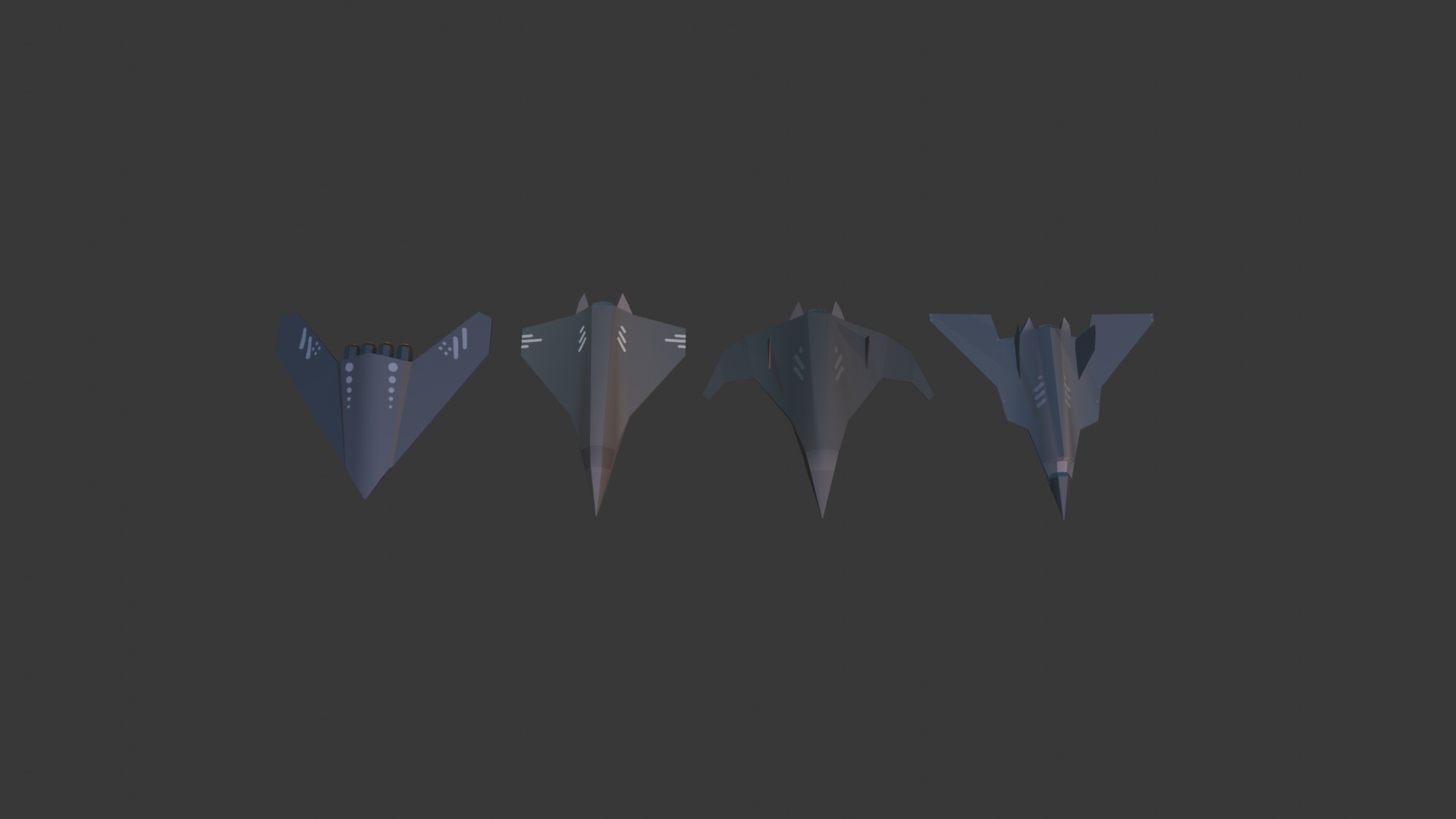 PACK OF 4 MILITARY FIGHTER PLANES Low-poly 3D model_1