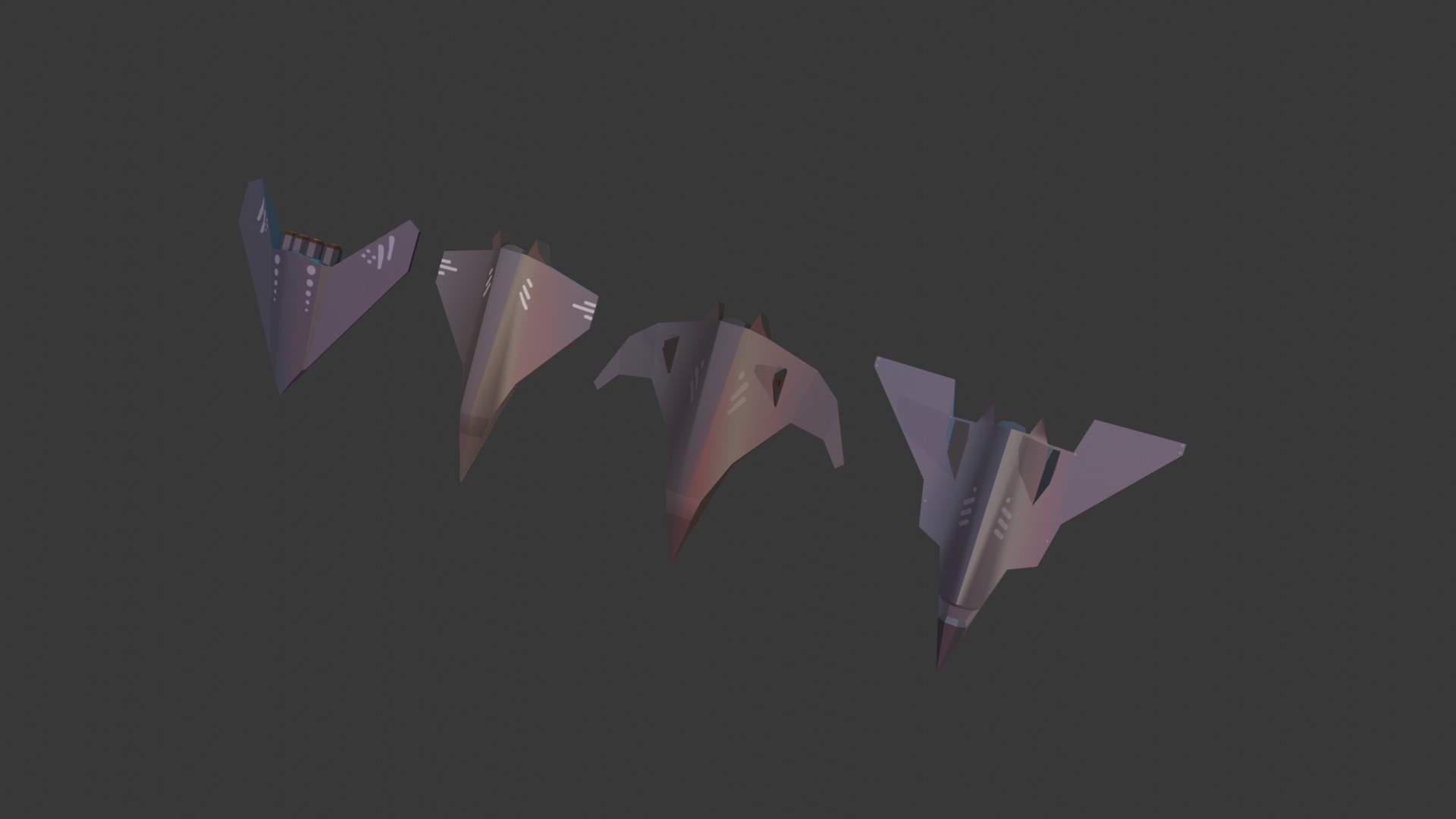 PACK OF 4 MILITARY FIGHTER PLANES Low-poly 3D model_20