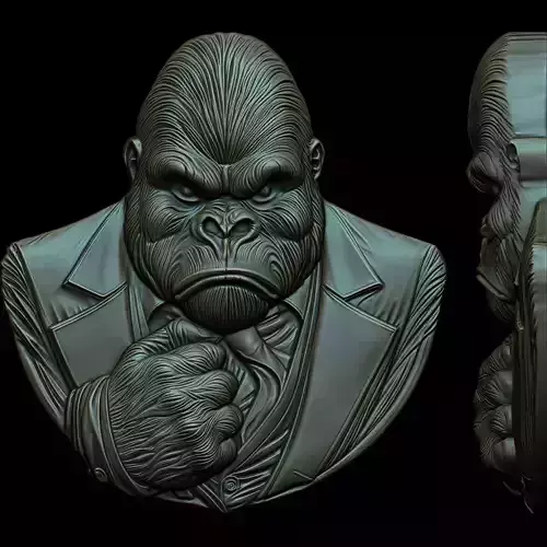 The Boss Gorilla Relief STL file for 3d Printing or CNC 3D print model