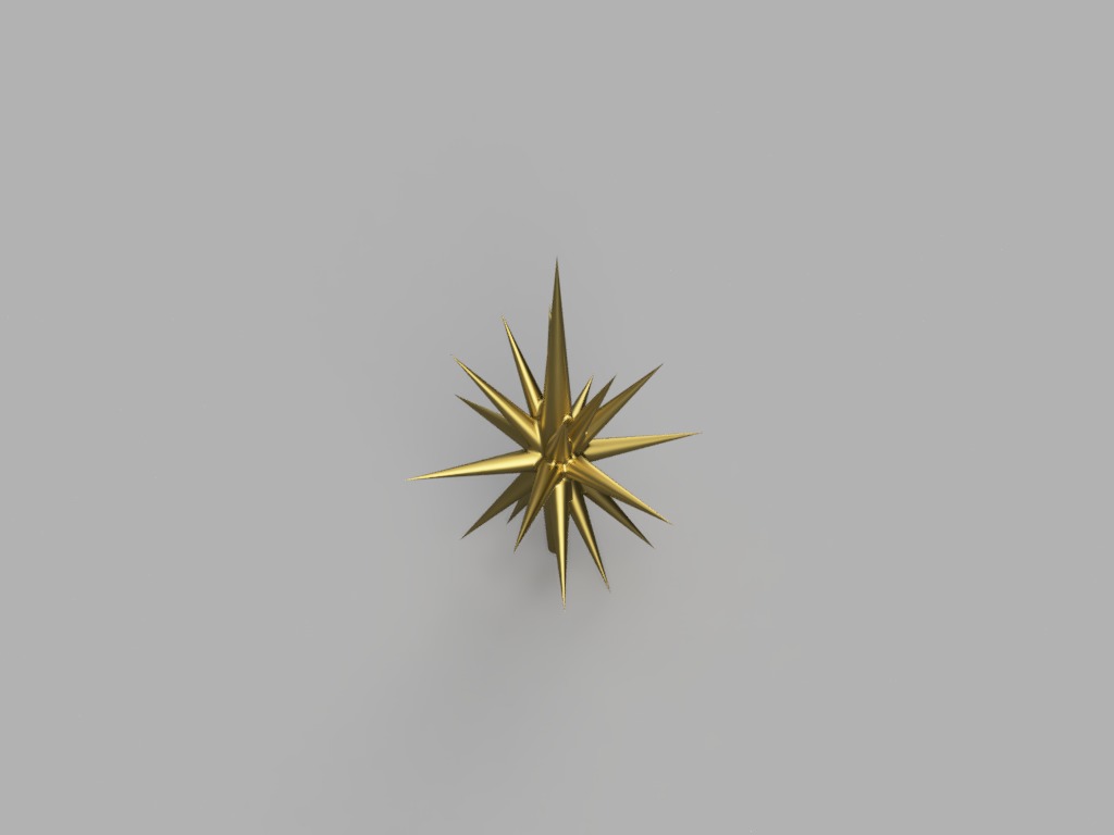 Starburst Christmas Tree Topper   3D print model_3