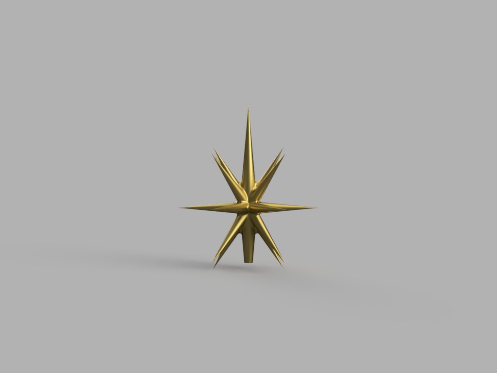 Starburst Christmas Tree Topper   3D print model_4
