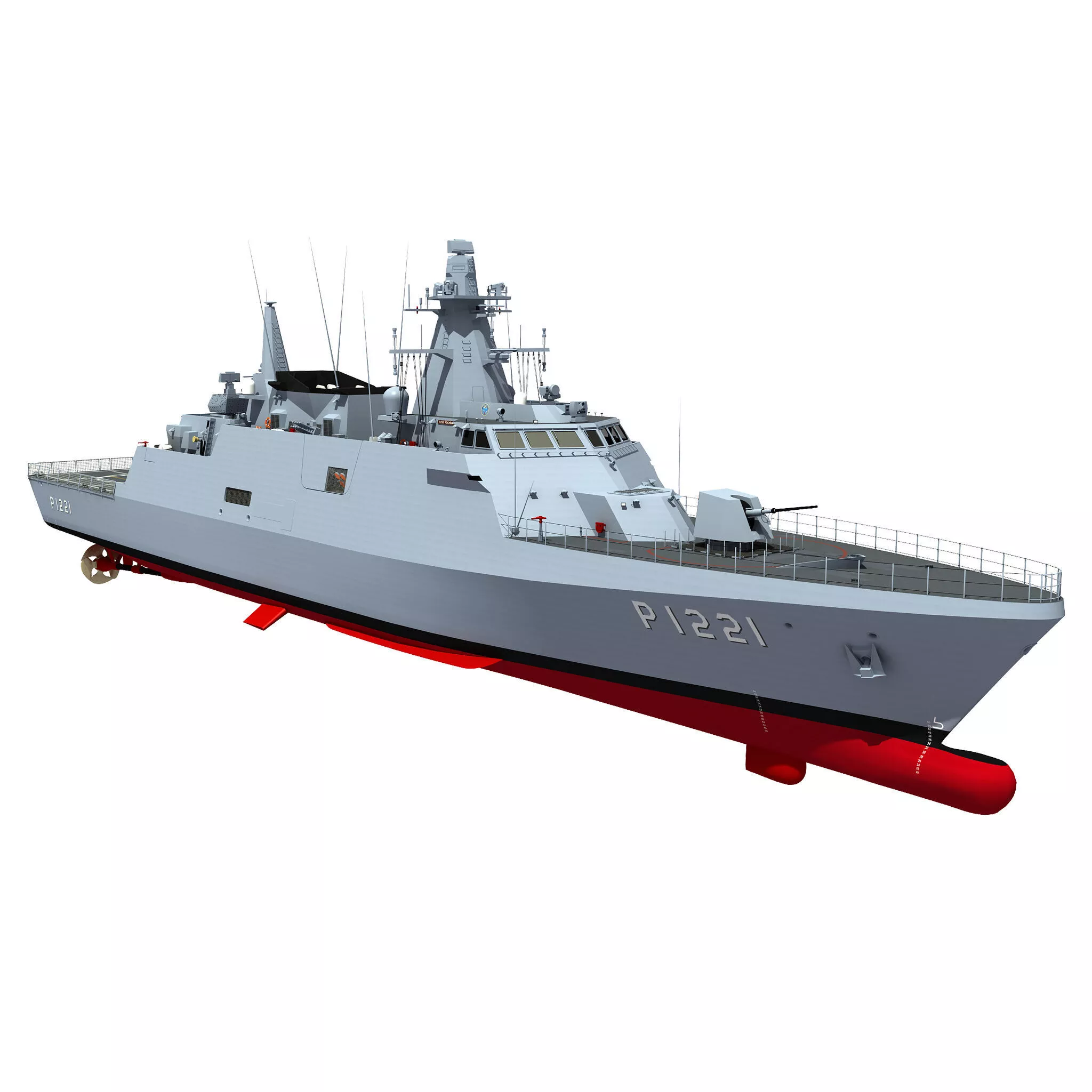 TCG KOCHISAR Turkish Hisar-class offshore patrol vessel 3D model