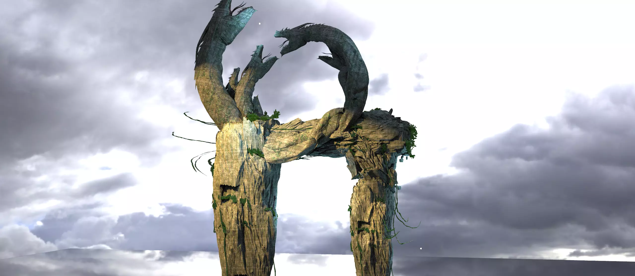 Paradise island snake stones 3 3D model_0