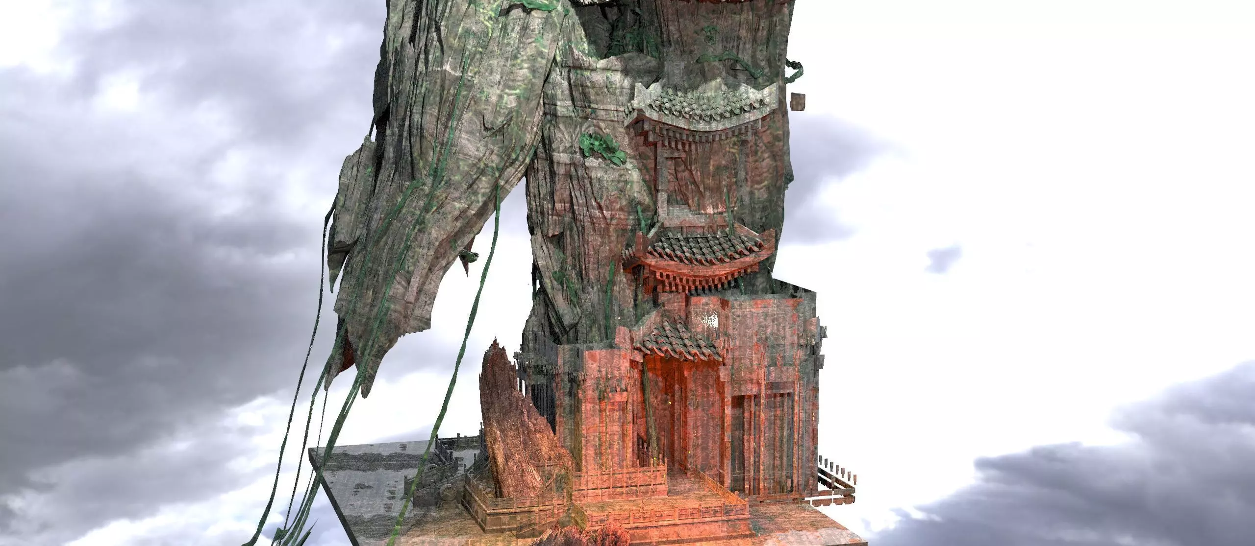 Tengu green Island dojo 3D model