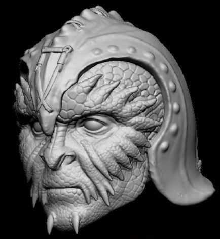 Klaatu Head Sculpt - Star Wars Custom Action Figure Head 3D print model_3