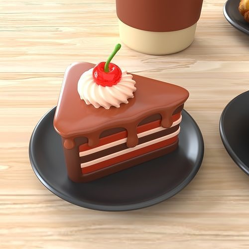 Coffee Brunch menu Set 3D model 4