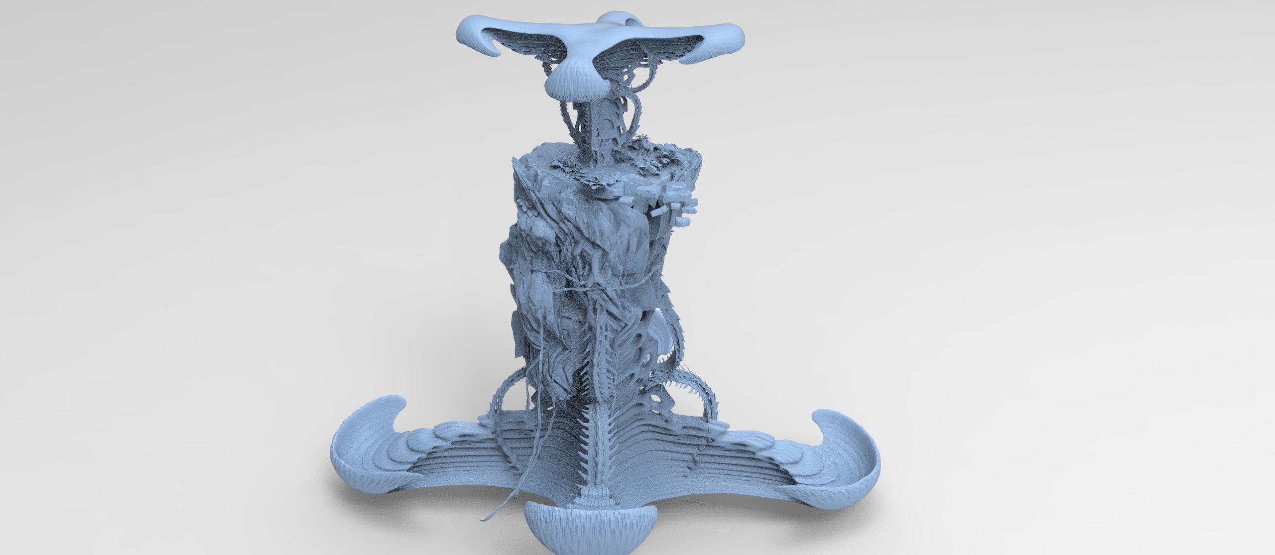 Alien Floating Tower 3D model_1