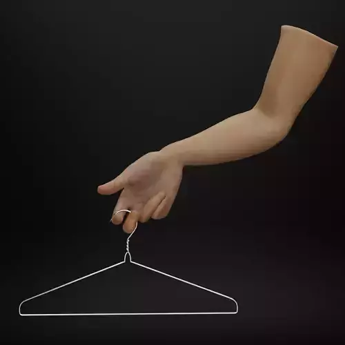 Animated Arm Model holding Hanger Showcasing Cloth Design 3D model