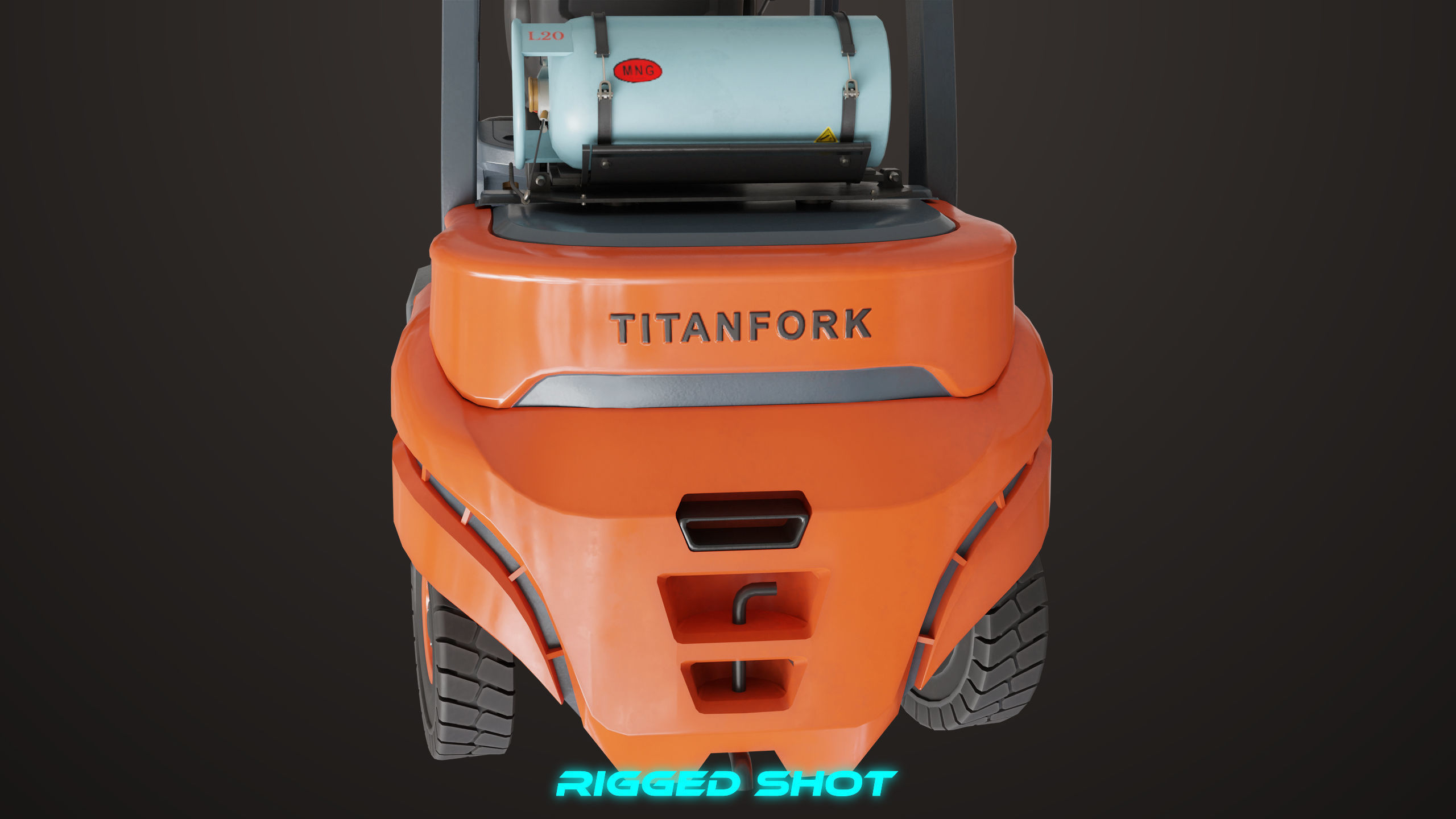 Forklift Truck 02 Orange All PBR Unity UE Textures Low-poly 3D model_30