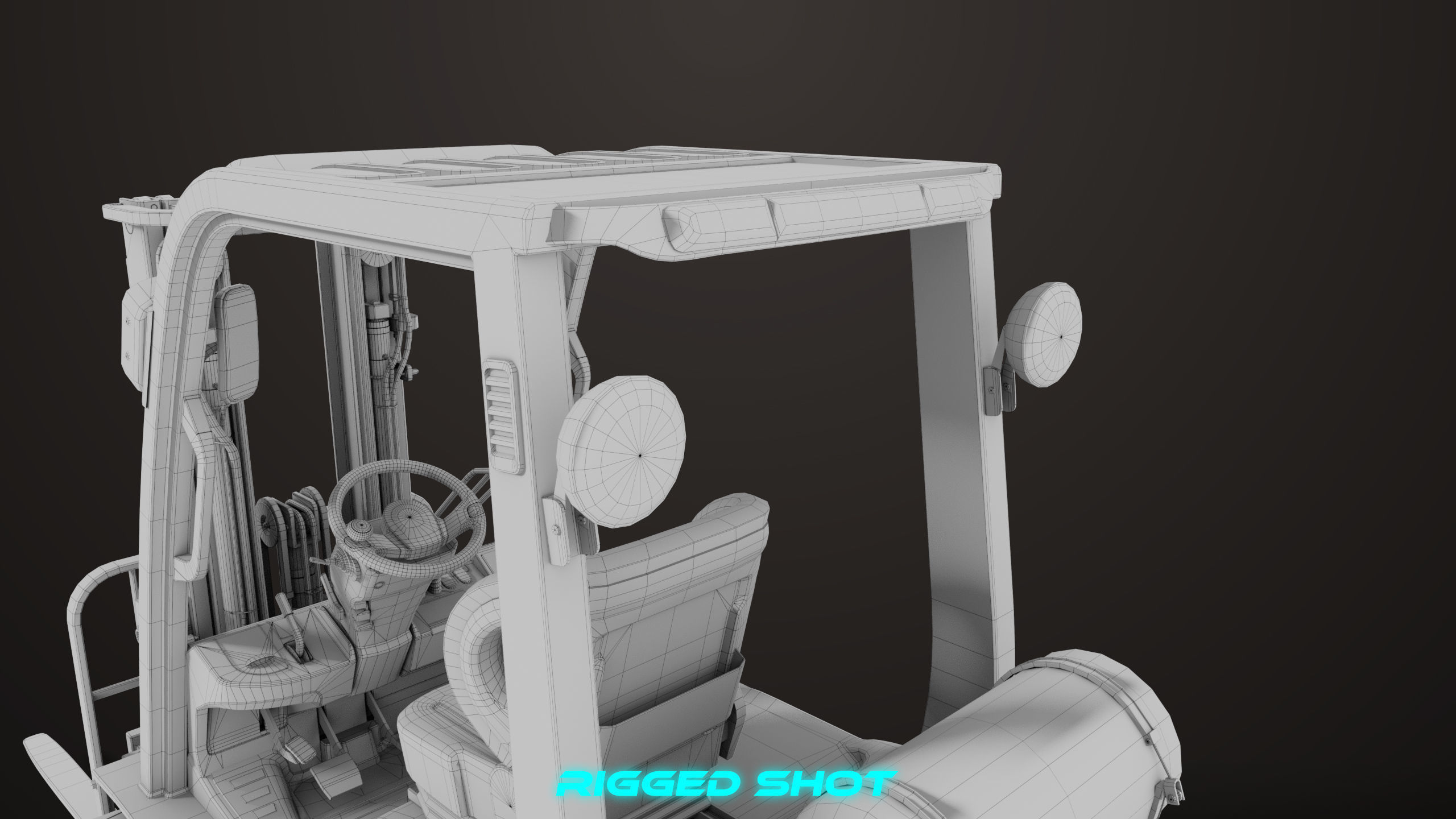 Forklift Truck 02 Orange All PBR Unity UE Textures Low-poly 3D model_51