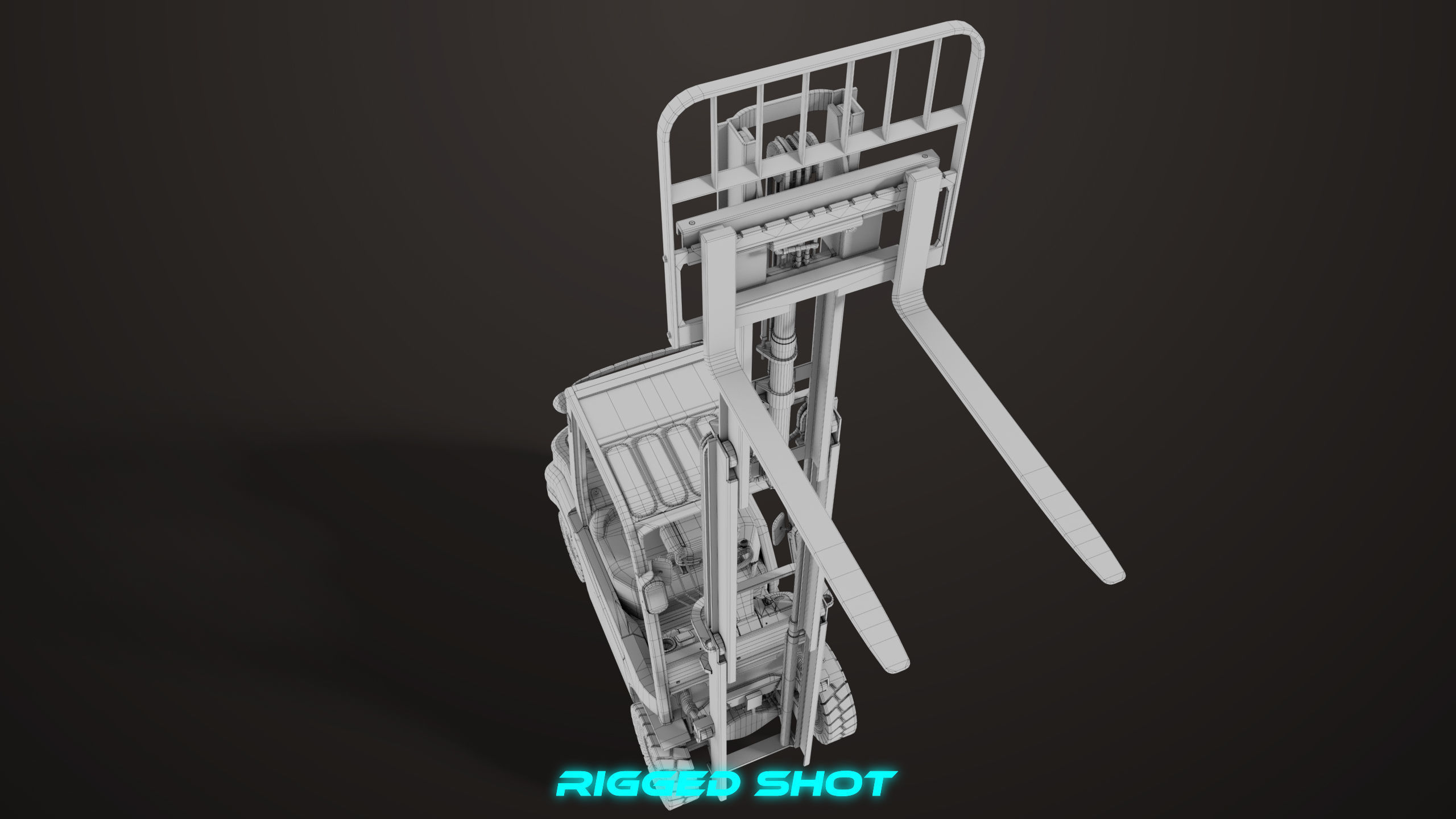 Forklift Truck 02 Orange All PBR Unity UE Textures Low-poly 3D model_45